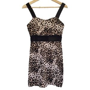 Forever 21 XXI Rockabilly Dress Leopard Cheetah Animal Print Pin Up Girl Small